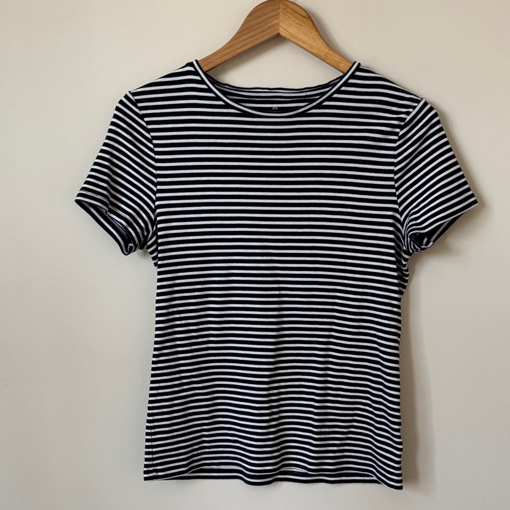 Talbots | 100% Cotton Mid Weight Striped Short Sleeve Tee Shirt | Size M
